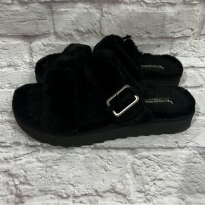 UGG Koolaburra Furr-Ah Faux Fur Open Toe Slippers Women's Size 9